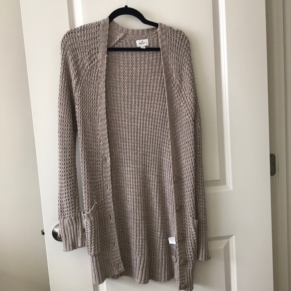 Beige Long Cardigan